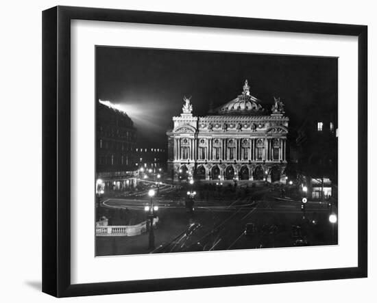 The Paris Opera House at Night-Walter Sanders-Framed Photographic Print