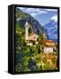 The Parish Church in the Village of Limone on Lake Garda, Italy-Richard Duval-Framed Stretched Canvas