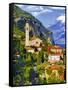 The Parish Church in the Village of Limone on Lake Garda, Italy-Richard Duval-Framed Stretched Canvas