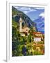 The Parish Church in the Village of Limone on Lake Garda, Italy-Richard Duval-Framed Premium Photographic Print