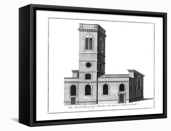 'The Parish Church of Alhallows the Great in Thames Street.', c1772-Benjamin Cole-Framed Stretched Canvas