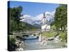 The parish church of Ramsau in Bavaria, Bavaria, Germany.-Martin Zwick-Stretched Canvas