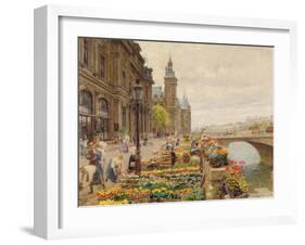 The Parisian Flower Market-Marie Francois Firmin-Girard-Framed Giclee Print