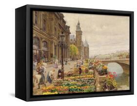 The Parisian Flower Market-Marie Francois Firmin-Girard-Framed Stretched Canvas