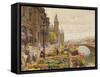 The Parisian Flower Market-Marie Francois Firmin-Girard-Framed Stretched Canvas
