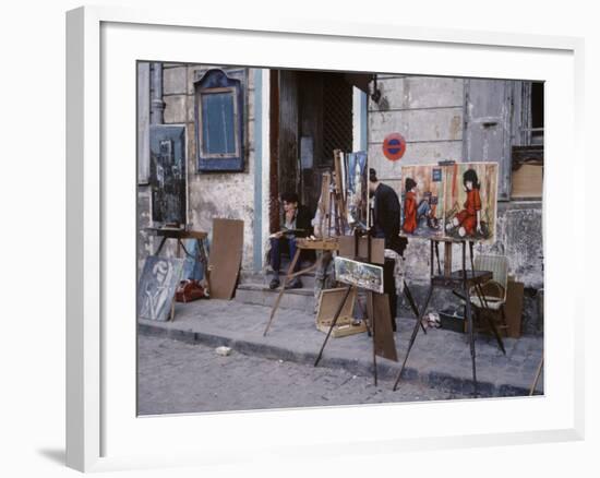 The Parisians: Artists on Place du Terte Near Sacre Coeur Montmartre-Alfred Eisenstaedt-Framed Photographic Print