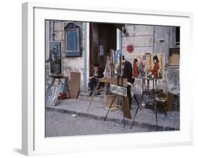 The Parisians: Artists on Place du Terte Near Sacre Coeur Montmartre-Alfred Eisenstaedt-Framed Photographic Print