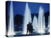 The Parisians: Jardins du Trocadero Fountains at Night-Alfred Eisenstaedt-Stretched Canvas