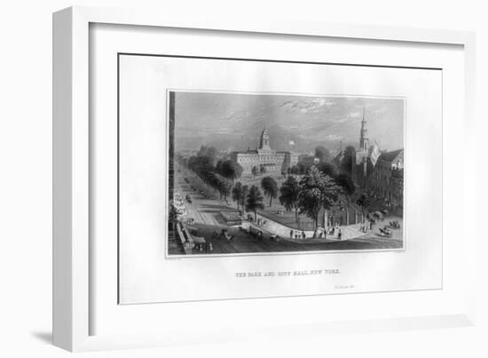 The Park and City Hall, New York, 1855-J Archer-Framed Giclee Print