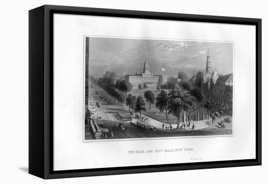 The Park and City Hall, New York, 1855-J Archer-Framed Stretched Canvas