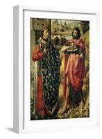 The Parlement of Paris Altarpiece, Detail of St. Louis and St. John the Baptist-null-Framed Giclee Print