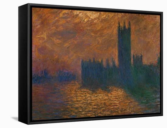 The Parliament in London, Stormy Sky-Claude Monet-Framed Stretched Canvas