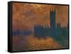 The Parliament in London, Stormy Sky-Claude Monet-Framed Stretched Canvas