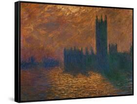 The Parliament in London, Stormy Sky-Claude Monet-Framed Stretched Canvas