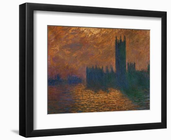 The Parliament in London, Stormy Sky-Claude Monet-Framed Premium Giclee Print