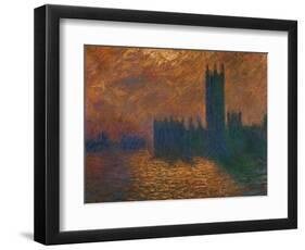 The Parliament in London, Stormy Sky-Claude Monet-Framed Premium Giclee Print