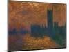 The Parliament in London, Stormy Sky-Claude Monet-Mounted Premium Giclee Print