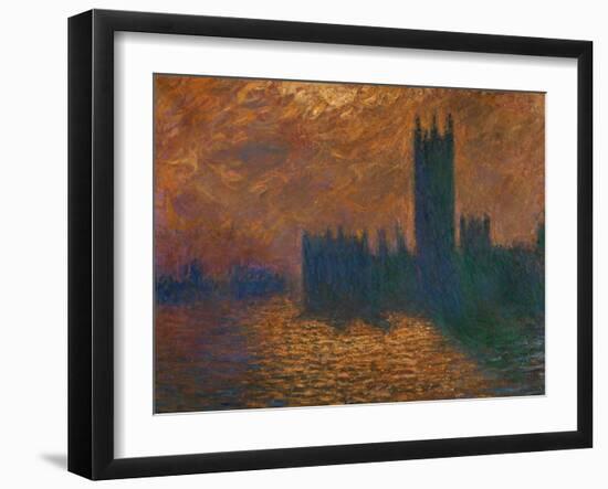 The Parliament in London, Stormy Sky-Claude Monet-Framed Giclee Print