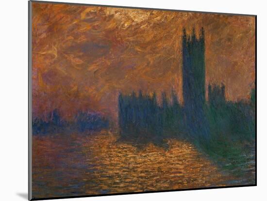 The Parliament in London, Stormy Sky-Claude Monet-Mounted Giclee Print