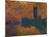 The Parliament in London, Stormy Sky-Claude Monet-Mounted Giclee Print