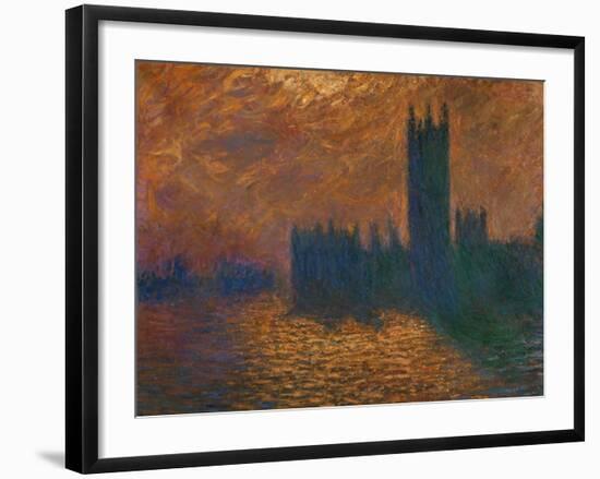 The Parliament in London, Stormy Sky-Claude Monet-Framed Giclee Print