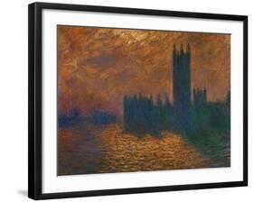 The Parliament in London, Stormy Sky-Claude Monet-Framed Giclee Print