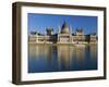 The Parliament (Orszaghaz) across River Danube at Sunset, UNESCO World Heritage Site, Budapest, Hun-Stuart Black-Framed Photographic Print