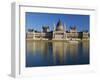 The Parliament (Orszaghaz) across River Danube at Sunset, UNESCO World Heritage Site, Budapest, Hun-Stuart Black-Framed Photographic Print