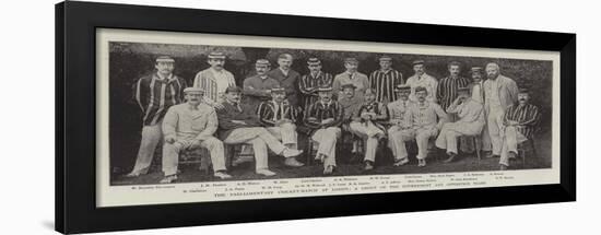 The Parliamentary Cricket-Match at Lord'S, a Group of Government and Opposition Teams-null-Framed Giclee Print