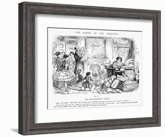 The Parliamentary Female, 1850-John Leech-Framed Giclee Print
