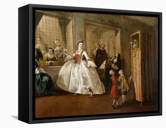 The Parlor of Nuns of San Zaccaria-Francesco Guardi-Framed Stretched Canvas