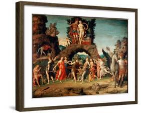 The Parnassus (Apollo and the Nines Muses) (Tempera and Gold on Canvas, 1497)-Andrea Mantegna-Framed Giclee Print