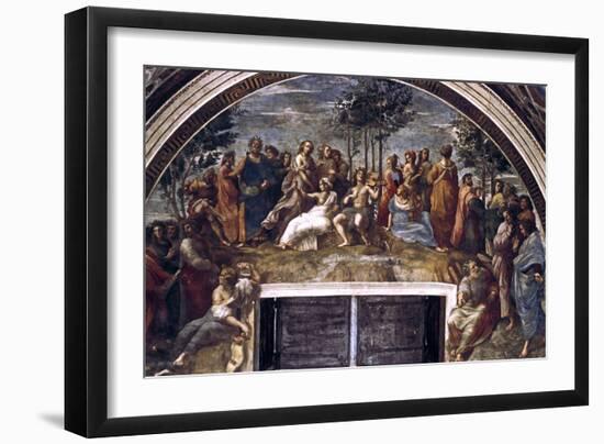 The Parnassus, from the Stanza Delle Segnatura, 1510-1511-Raphael-Framed Giclee Print