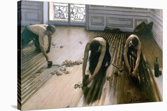 'The Parquet Planers', 1875. Artist: Gustave Caillebotte-Gustave Caillebotte-Stretched Canvas