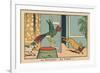 The Parrot Screams When He Sees the Cat that Has Just Stolen a Leg.” the Parroquet — to the Thief!.-Benjamin Rabier-Framed Giclee Print