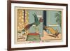 The Parrot Screams When He Sees the Cat that Has Just Stolen a Leg.” the Parroquet — to the Thief!.-Benjamin Rabier-Framed Giclee Print