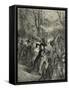 The parrot walk at a Victorian London zoo-Gustave Dore-Framed Stretched Canvas