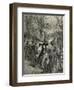 The parrot walk at a Victorian London zoo-Gustave Dore-Framed Giclee Print