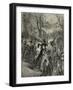 The parrot walk at a Victorian London zoo-Gustave Dore-Framed Giclee Print