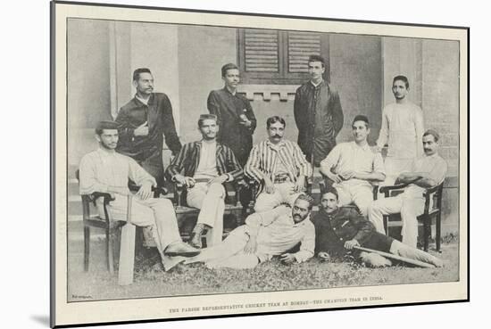 The Parsee Representative Cricket Team at Bombay, the Champion Team in India-null-Mounted Giclee Print