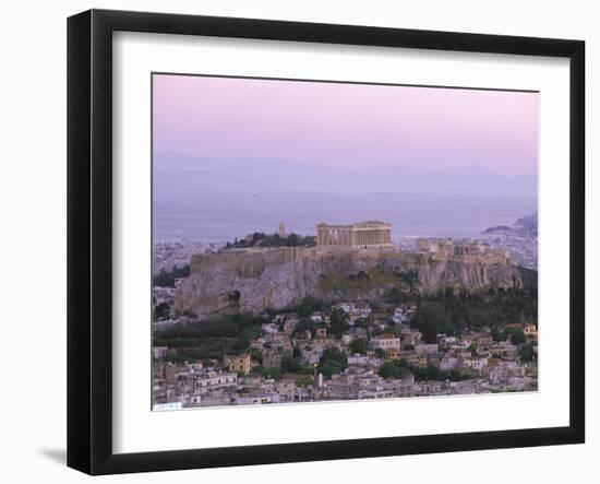 The Parthenon and Acropolis from Lykavitos, Unesco World Heritage Site, Athens, Greece, Europe-Gavin Hellier-Framed Photographic Print