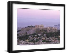 The Parthenon and Acropolis from Lykavitos, Unesco World Heritage Site, Athens, Greece, Europe-Gavin Hellier-Framed Photographic Print