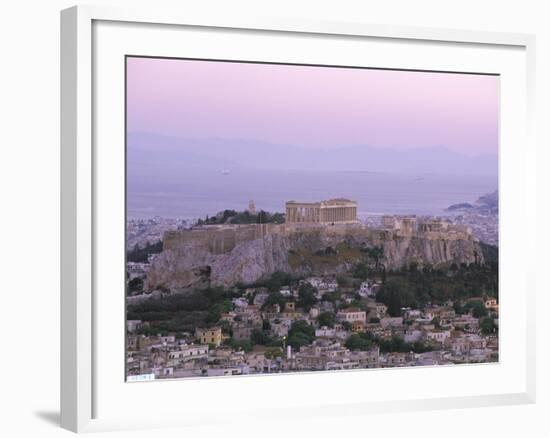 The Parthenon and Acropolis from Lykavitos, Unesco World Heritage Site, Athens, Greece, Europe-Gavin Hellier-Framed Photographic Print