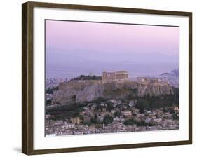 The Parthenon and Acropolis from Lykavitos, Unesco World Heritage Site, Athens, Greece, Europe-Gavin Hellier-Framed Photographic Print