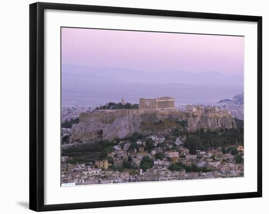 The Parthenon and Acropolis from Lykavitos, Unesco World Heritage Site, Athens, Greece, Europe-Gavin Hellier-Framed Photographic Print