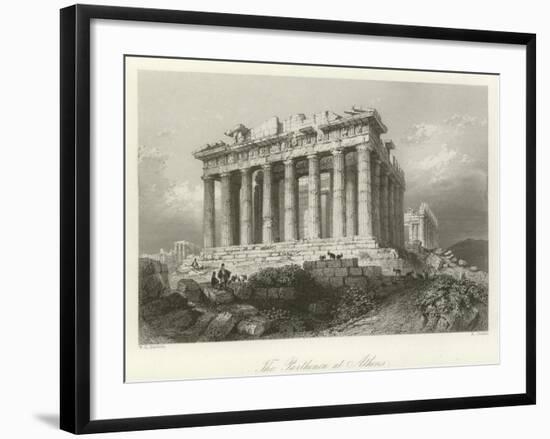 The Parthenon at Athens-William Henry Bartlett-Framed Giclee Print