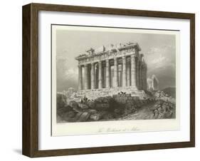 The Parthenon at Athens-William Henry Bartlett-Framed Giclee Print