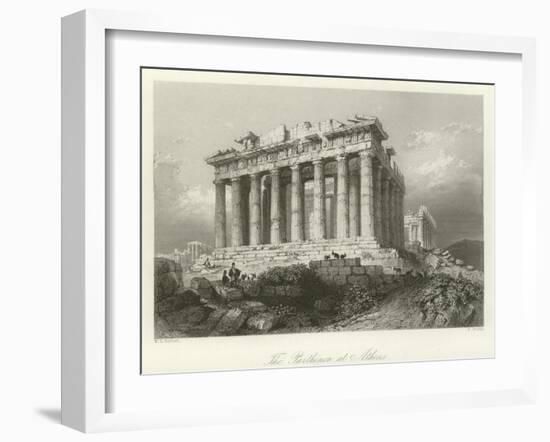 The Parthenon at Athens-William Henry Bartlett-Framed Giclee Print