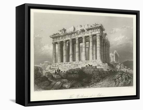 The Parthenon at Athens-William Henry Bartlett-Framed Stretched Canvas