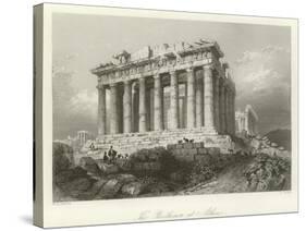 The Parthenon at Athens-William Henry Bartlett-Stretched Canvas